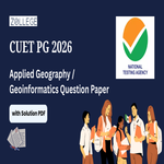 CUET PG 2026 Applied Geography or Geoinformatics Question Paper with Solution Pdf